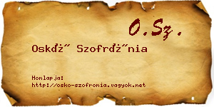 Oskó Szofrónia névjegykártya